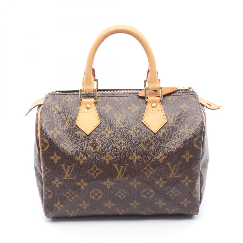 Louis Vuitton Speedy Top Handle Bag Canvas Leather Monogram Brown